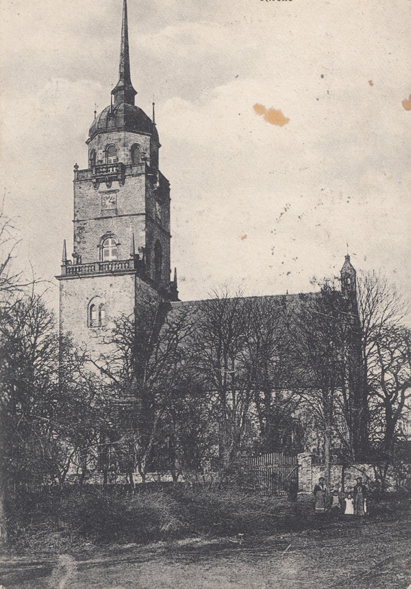 Lubiechów Górny-kościół - pocztówka ze zbiorów Marka Kaczorowskego- 8.7.1920r
